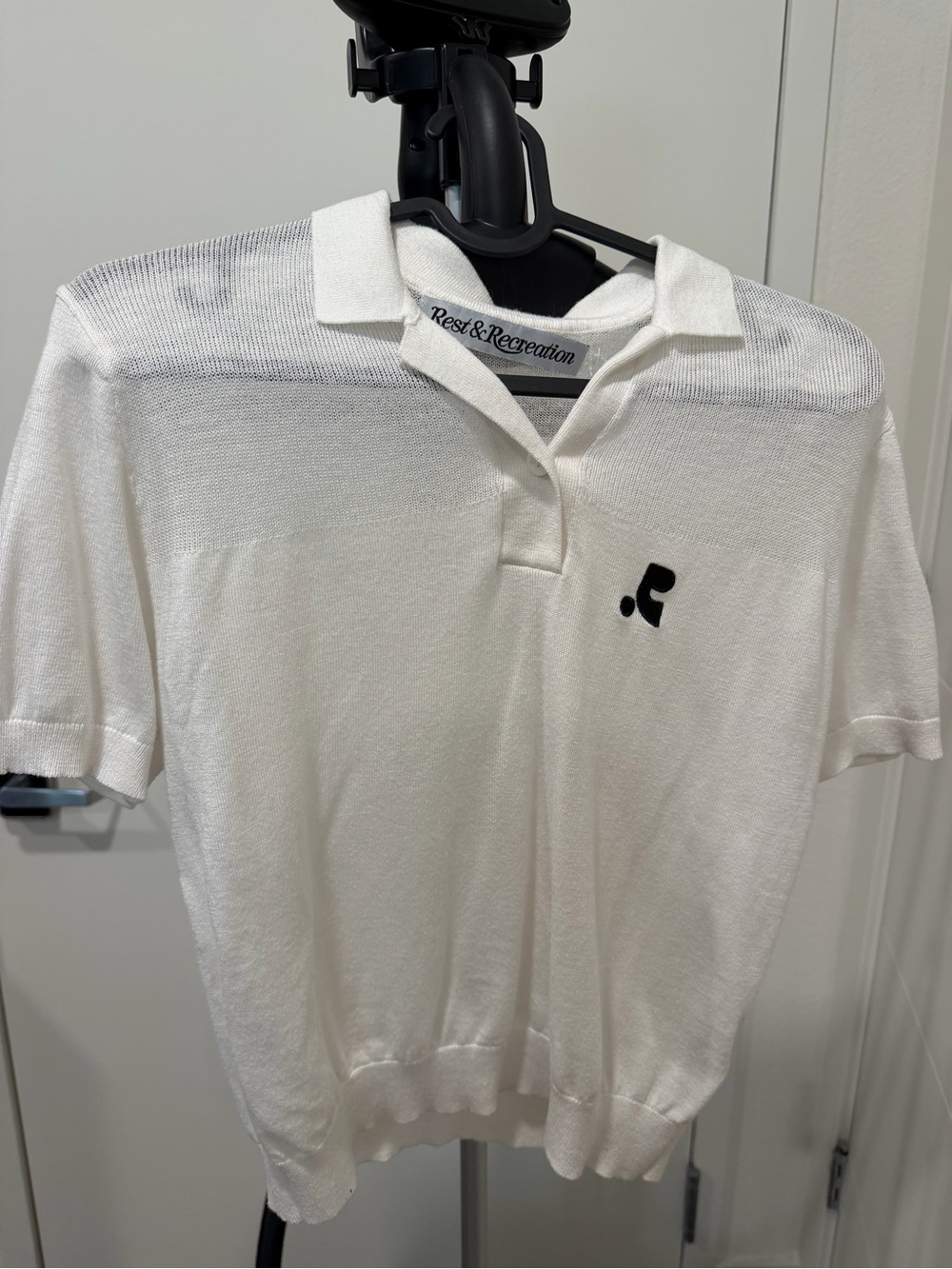 Rest&Rec White Short-Sleeve Polo